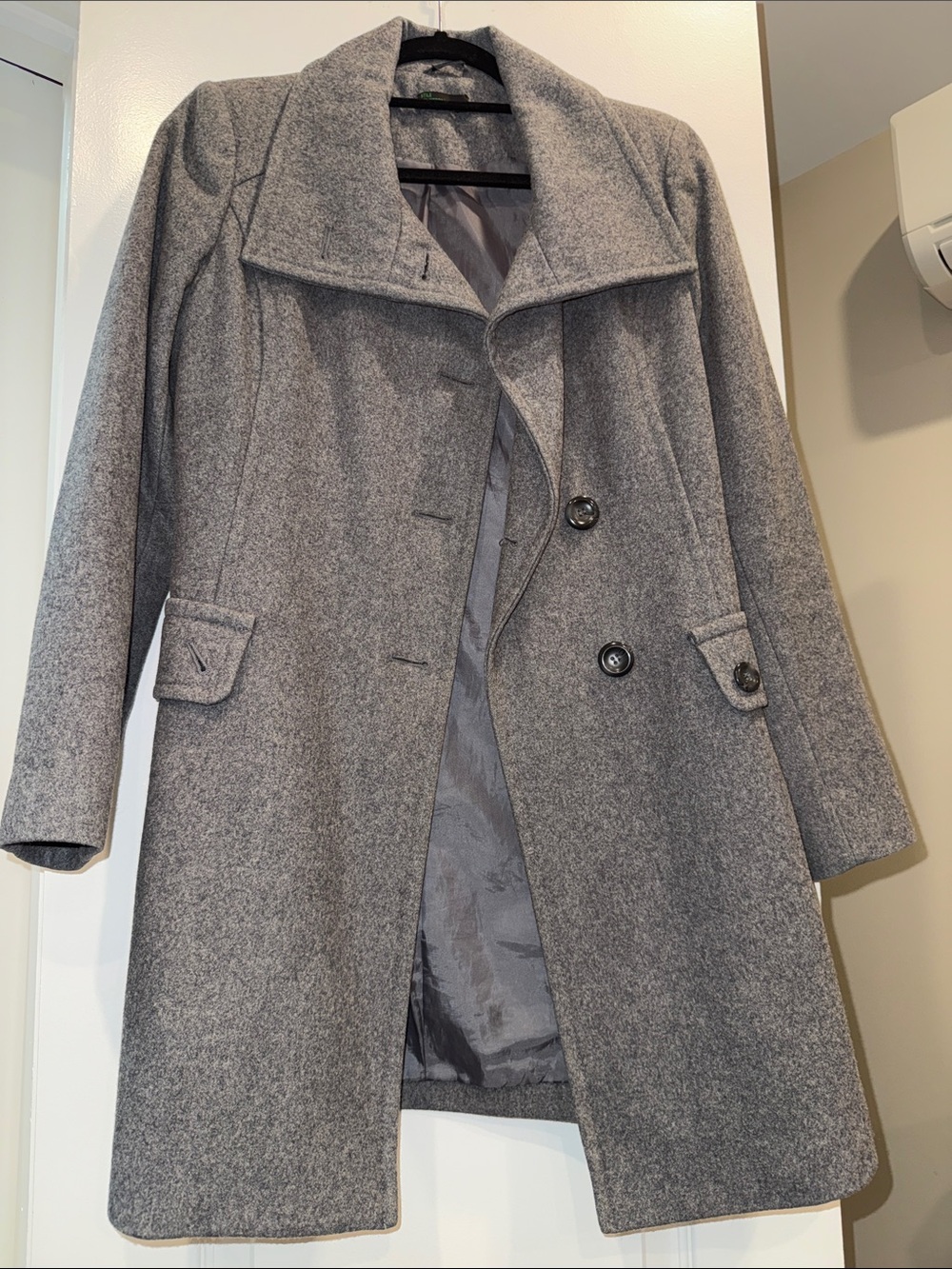 Classic Women's Gray Wool-Blend Coat